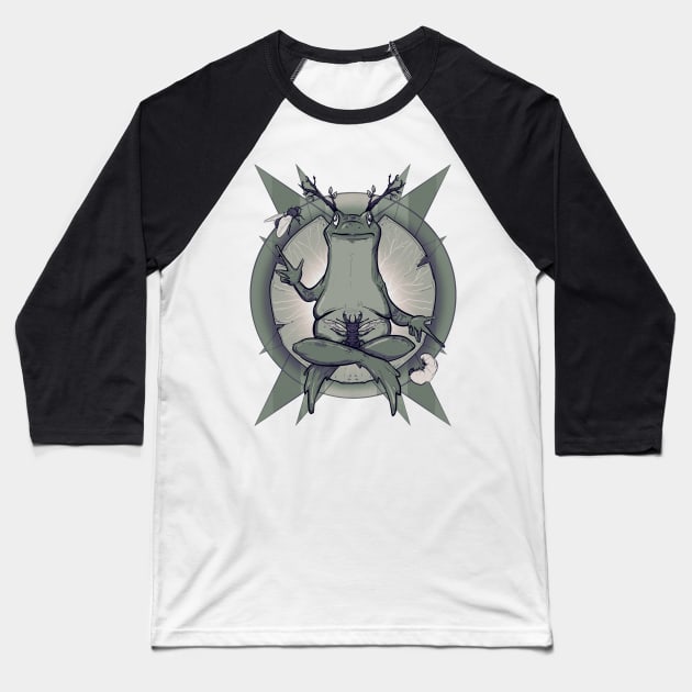 Frogphomet Baseball T-Shirt by LVBart